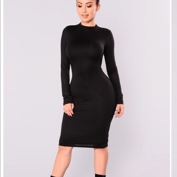 Fashion Nova Dresses & Skirts - Basic Midi Dress - Black